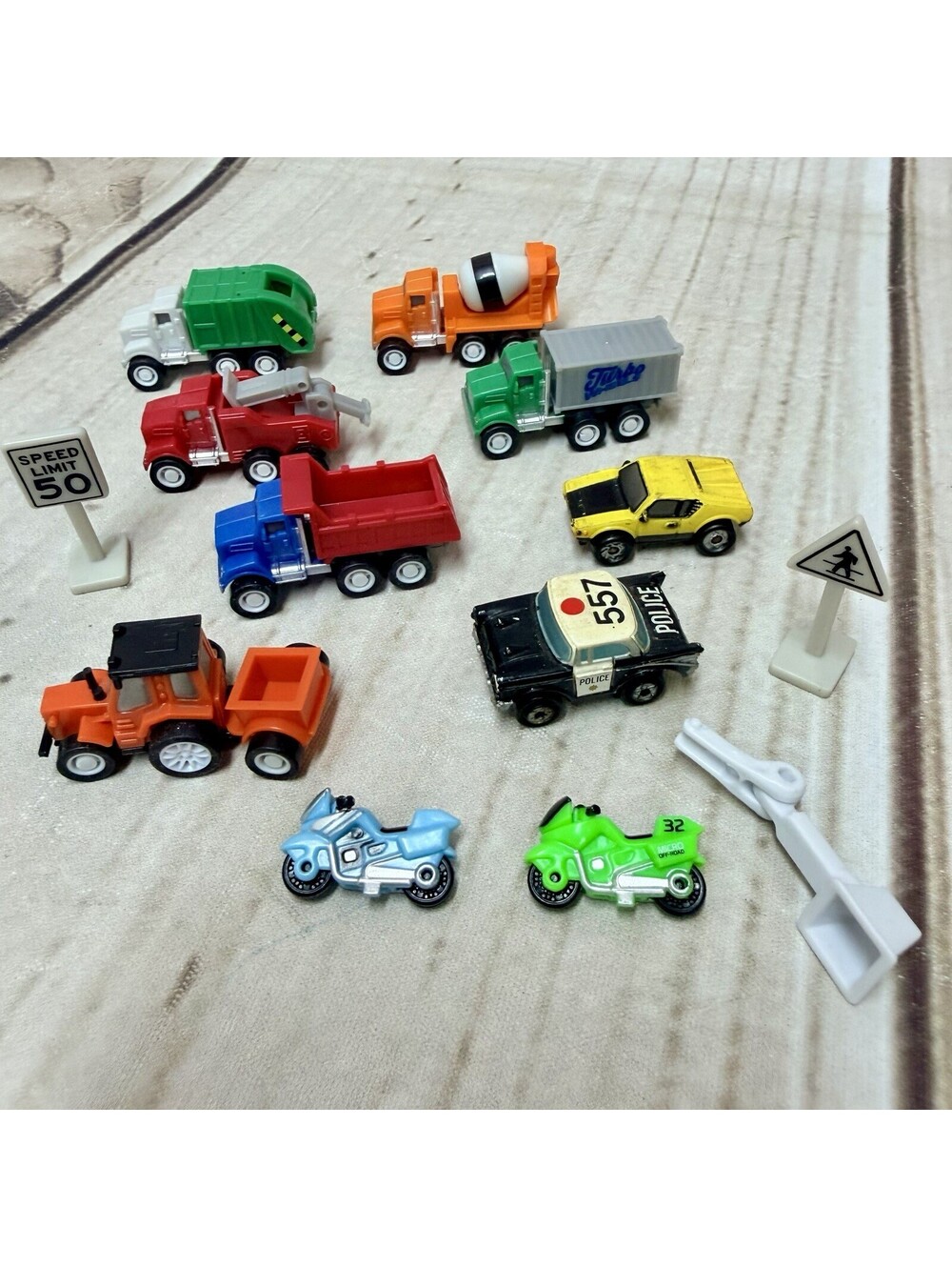 Vintage 90s Assorted Lot of 13 MICRO MACHINES & Road Signs